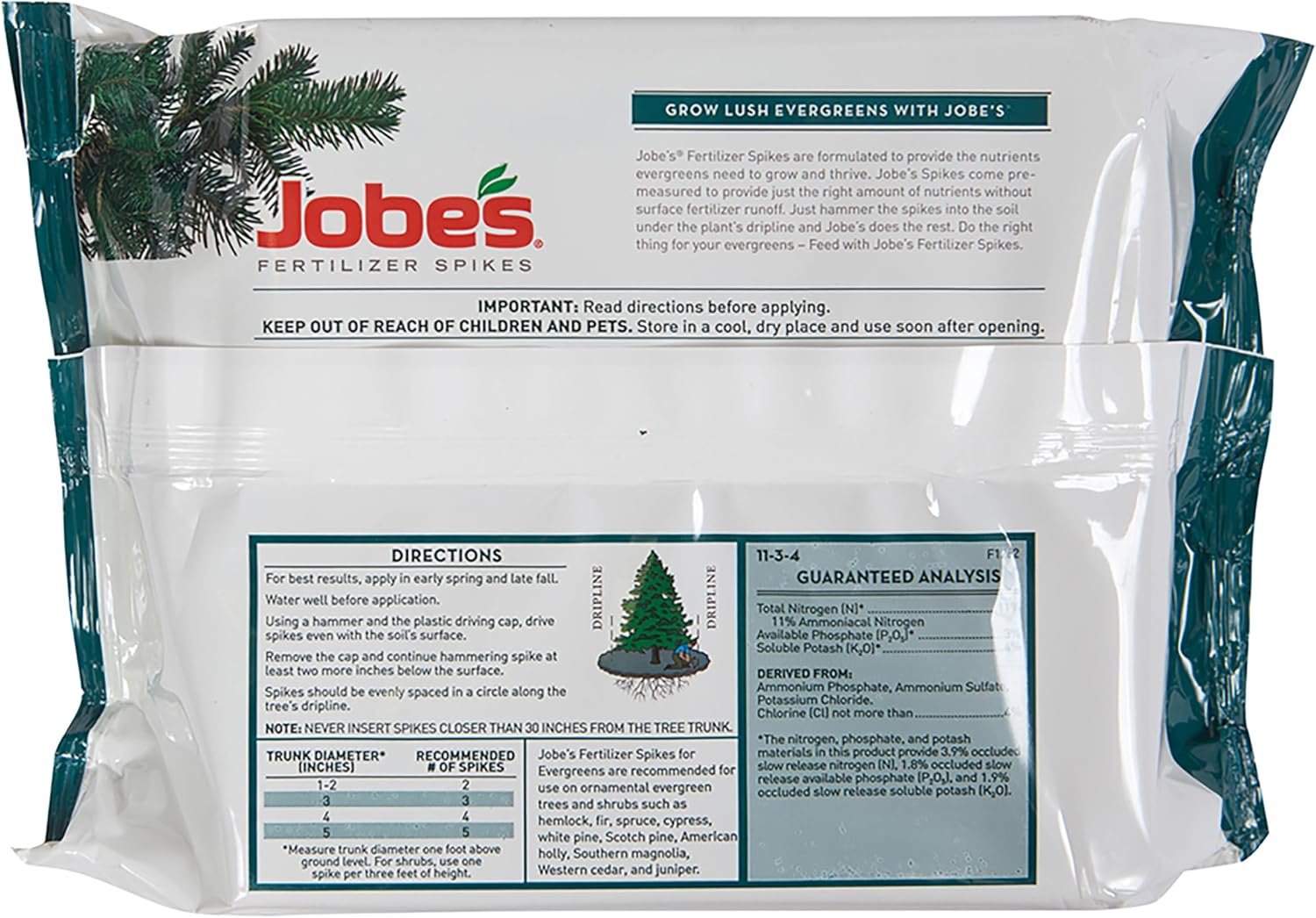 Jobe’s Slow Release Tree and Shrub Fertilizer Spikes, Easy Plant Care for Oak, Maple, Dogwood, Boxwood, and Many More Acid Loving Trees and Shrubs, 9 Count