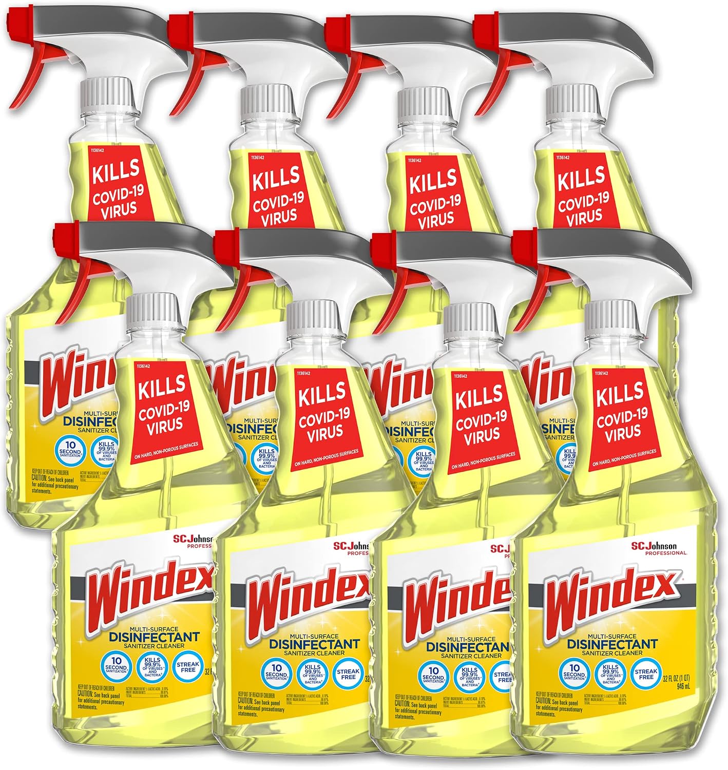 SC Johnson Professional Windex Disinfectant Surface Cleaner 32oz, 32 Fl Ounce