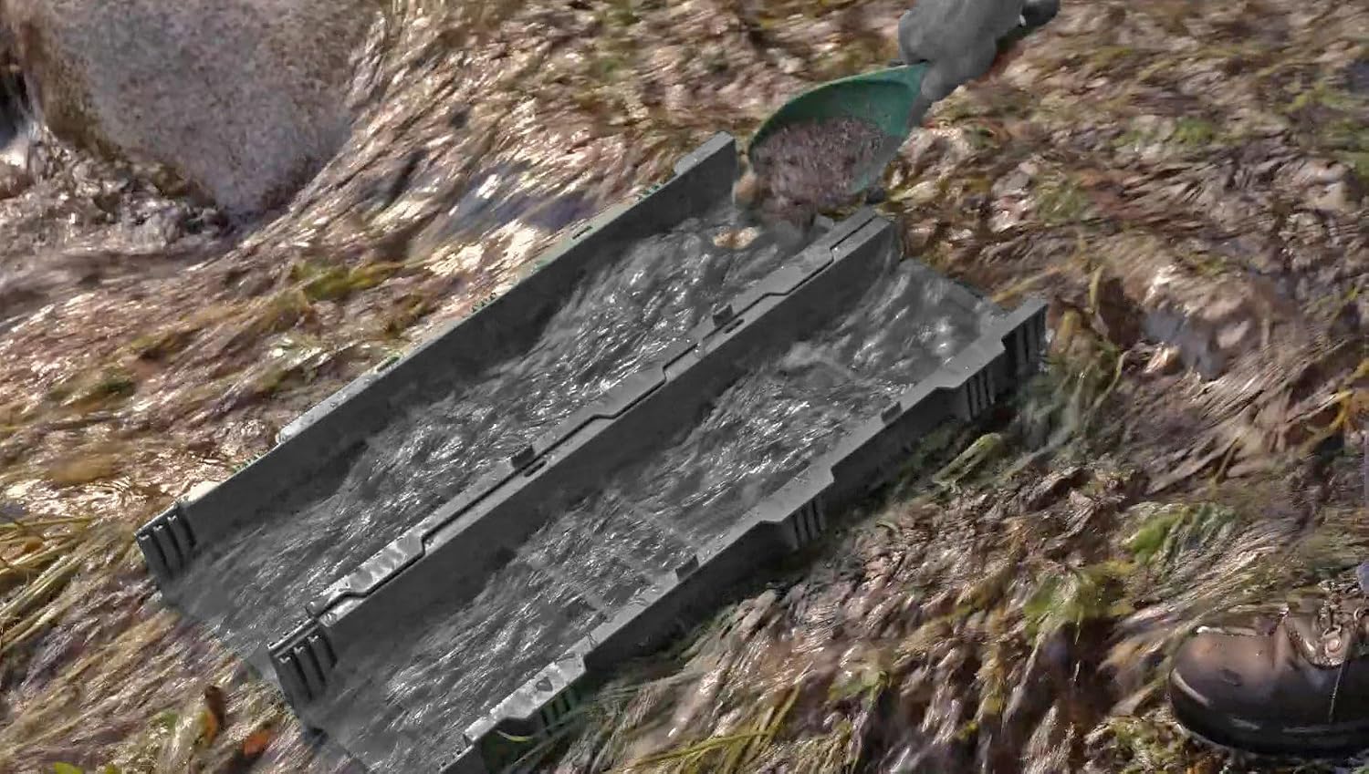 Portable Expandable Sluice Box for Gold Mining and Prospecting; Includes Miner's Moss, Hungarian Style riffles, and deep V riffles. Essential Tool for Gold panning Kits