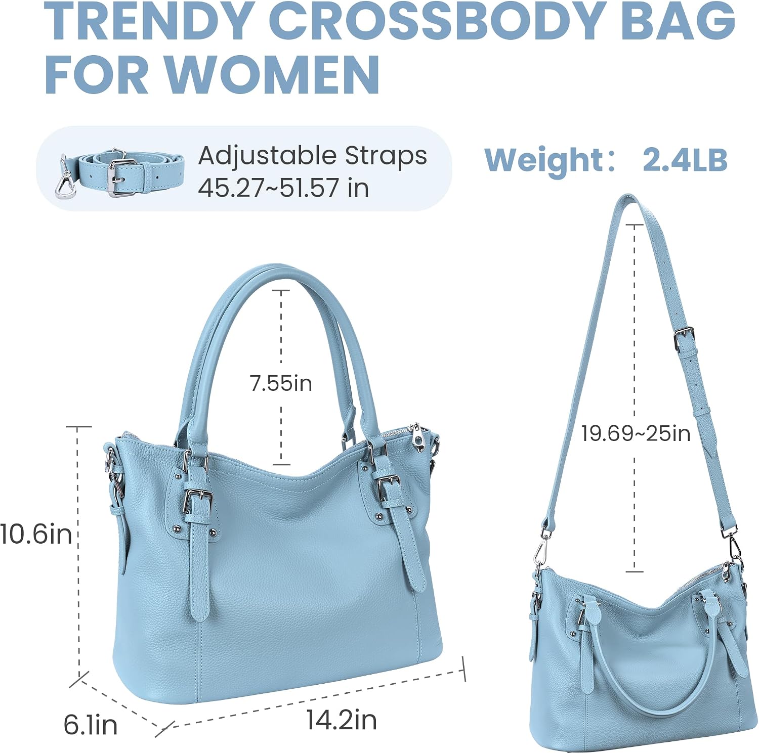 HESHE Leather Purses and Handbag for Women Shoulder Bag Tote Top Handle Bag | Genuine Designer Large Capcity Hobo Crossbody Satchel Travel Work Ladies Zippered Ladies Daily Bag Adjustable Long Strap