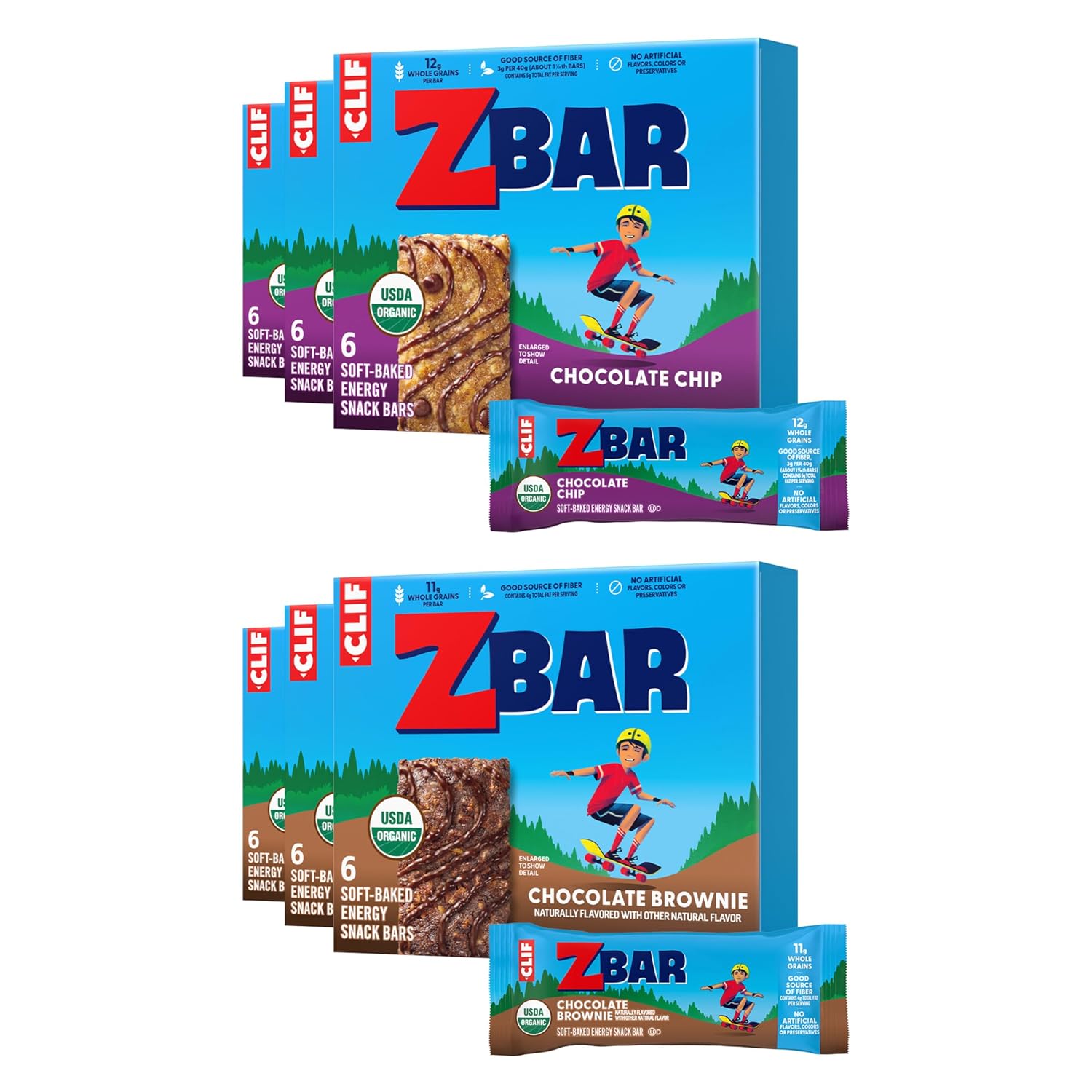 Zbar Soft-Baked Snack Bars Variety Pack, Organic Granola Bars, 36ct