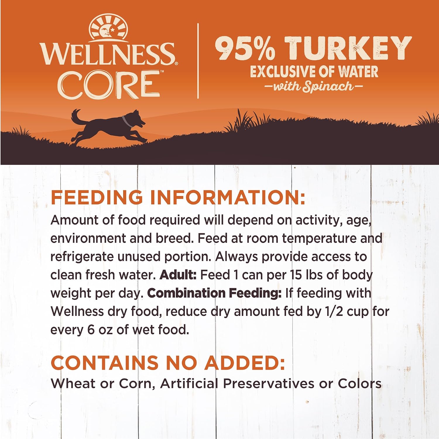 Wellness CORE 95% Adult Canned Wet Dog Food, Grain Free, Natural, Beef with Carrots Recipe, 12.5 oz, Pack of 12 Cans