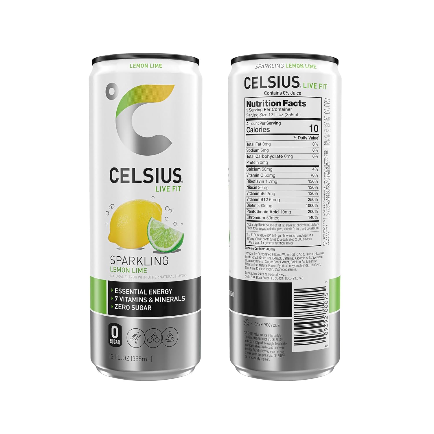 CELSIUS Sparkling Orange, Sugar Free Energy Drink, 12 Fl Oz (Pack of 4)