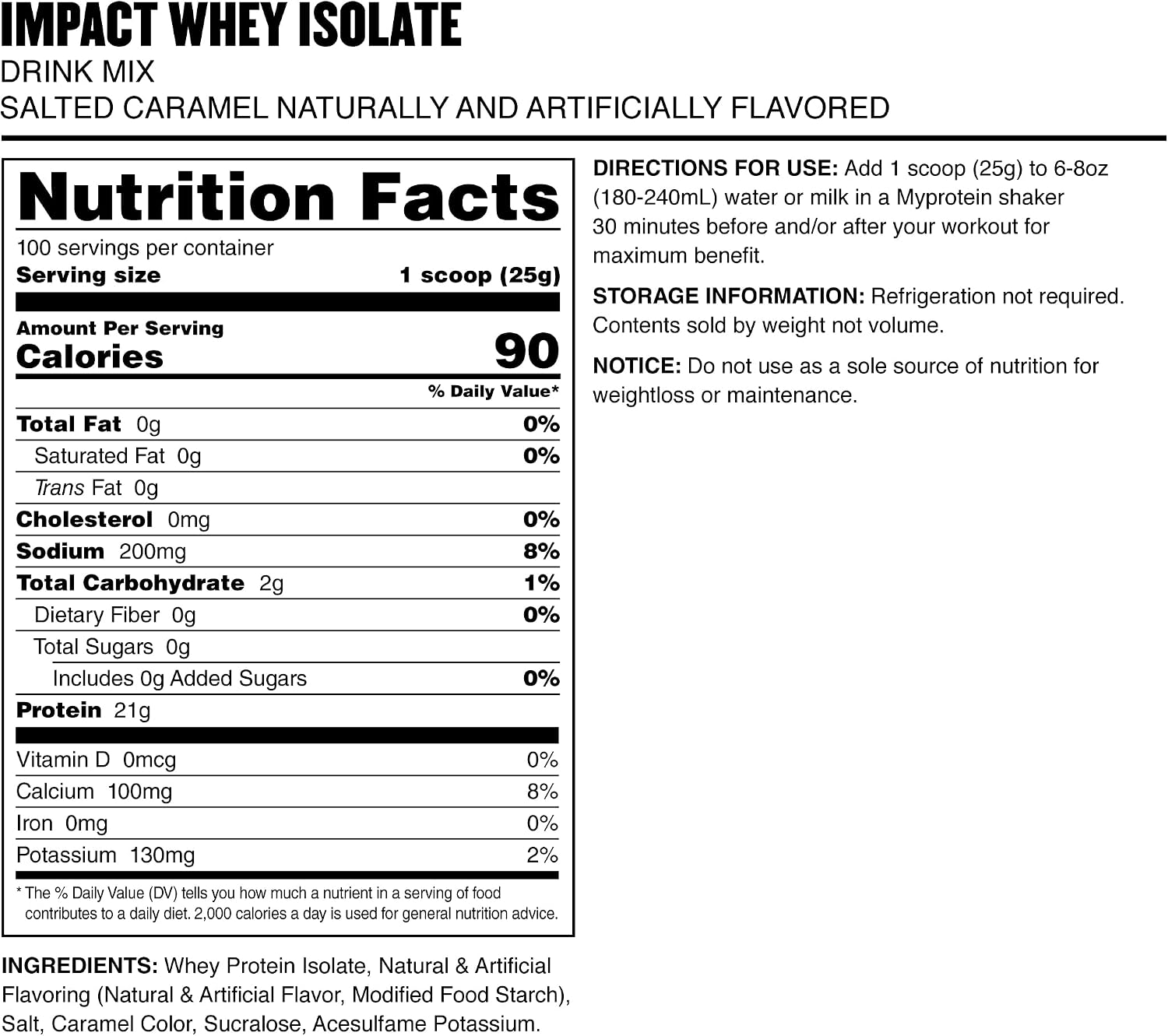 Myprotein Impact Whey Protein Isolate, 2.2 Lbs (30 Servings) Chocolate Brownie, 25g Protein & 6g BCAA Per Serving, Gluten-Free Shake for Muscle Strength & Recovery