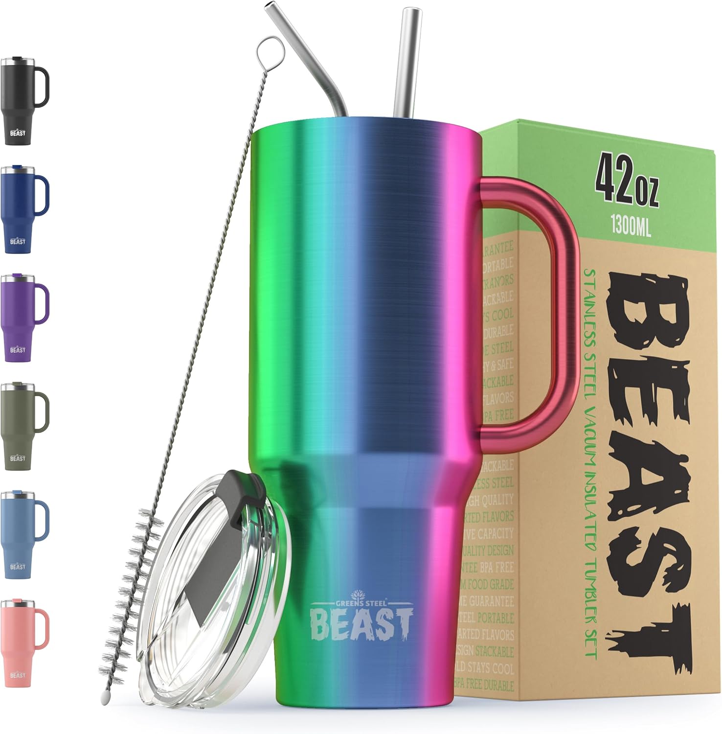 Beast 30 oz Tumbler Stainless Steel Vacuum Insulated Coffee Ice Cup Double Wall Travel Flask (Cupcake Pink)