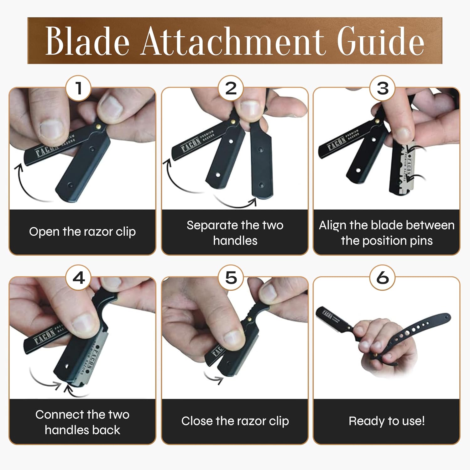100 Facón Single Edge Razor Blades for Barber Straight Razor, Straight Razor Blades for Shaving