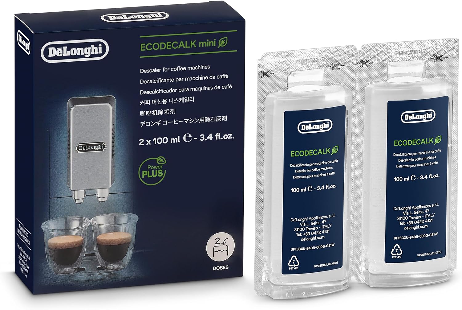 De'Longhi EcoDecalk Universal Descaler, for Coffee Machines 16.90 oz | Safe Formula, Universally Compatible, 15 Month Supply, Easy to Use