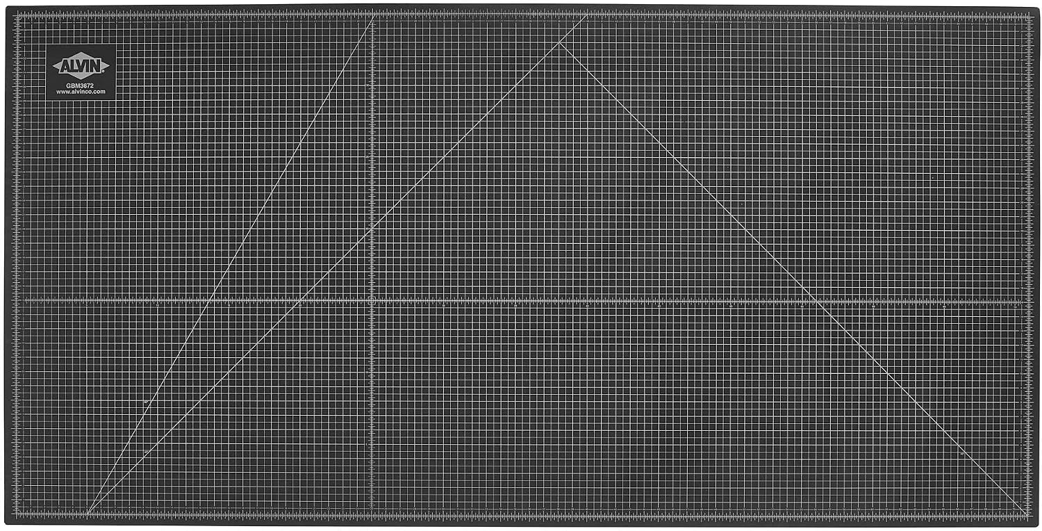ALVIN GBM Self-Healing Cutting Mat 24 x 36 inch | Double-Sided Green/Black | 5-Layer Gridded Surface for Arts, Crafts and Sewing - Model GBM2436