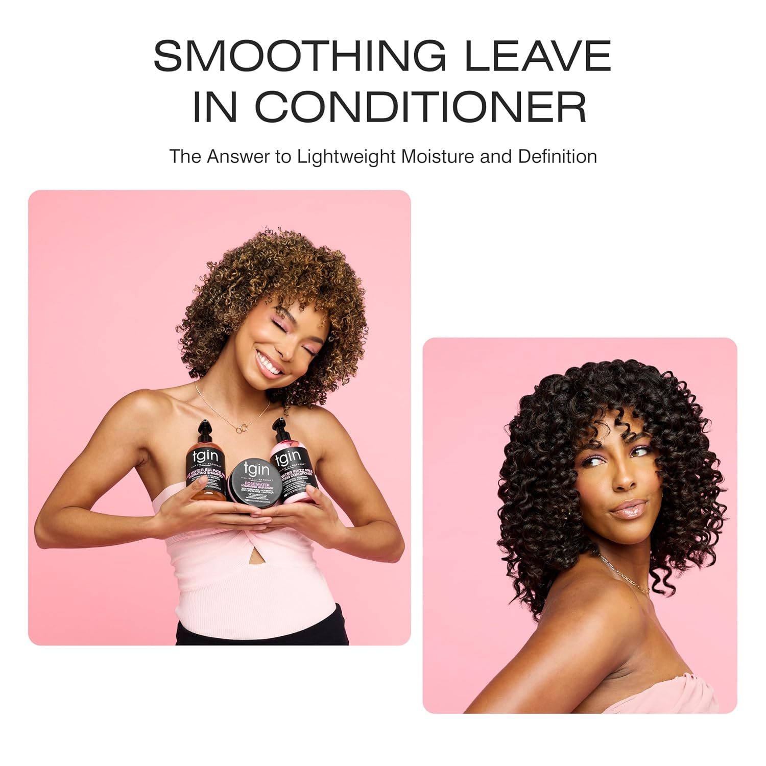 tgin Rose Water Smoothing Leave In Conditioner – Detangles & Defines Curls