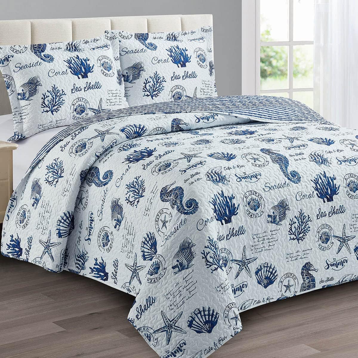 Royal Hotel Ayat Birds Oversized Coverlet Set Queen Size – Luxury Queen Quilt Bedspread, All Season Soft Filled Quilts