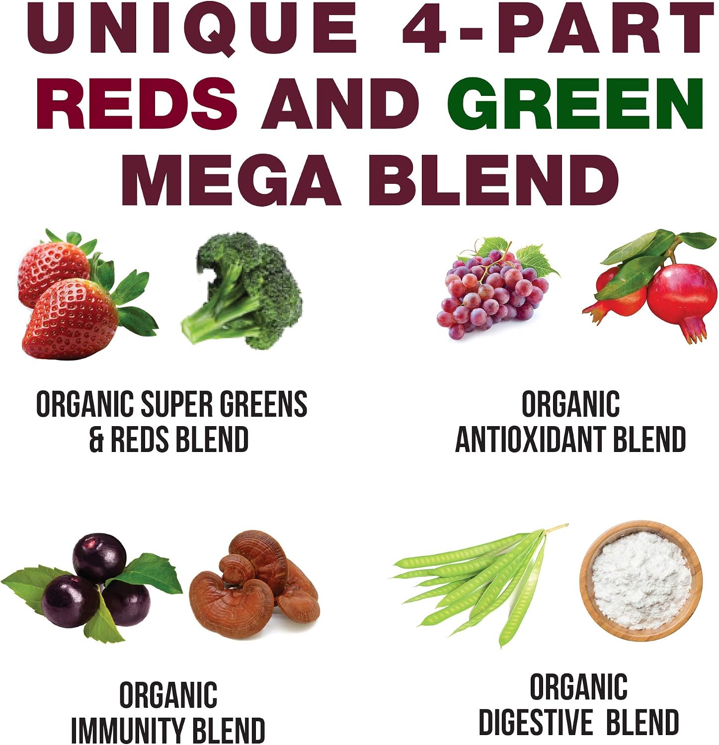 Kids Greens + Reds Superfood Powder. Best Tasting Organic Vegan Super Food | Green and Red Superfoods Juice Powder Supplement for Children with 25+