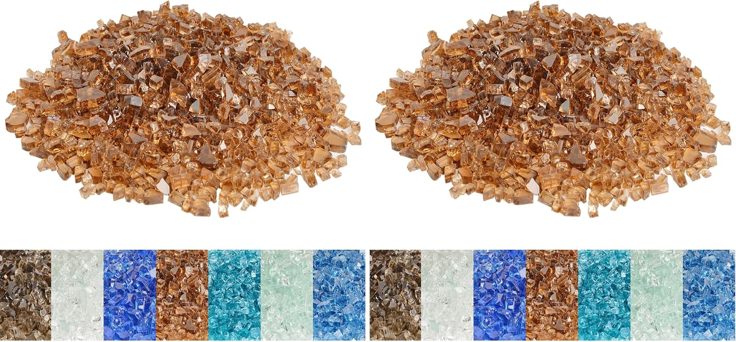 Skyflame 1/4" Pacific Blue Regular Fire Glass for Fire Pit Fireplace
