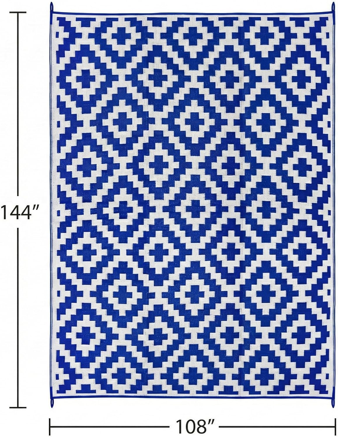 FH Home Outdoor Camping Rug - Waterproof, Fade Resistant, Reversible - Premium Recycled Plastic - Striped - Large Patio, Deck, Sunroom