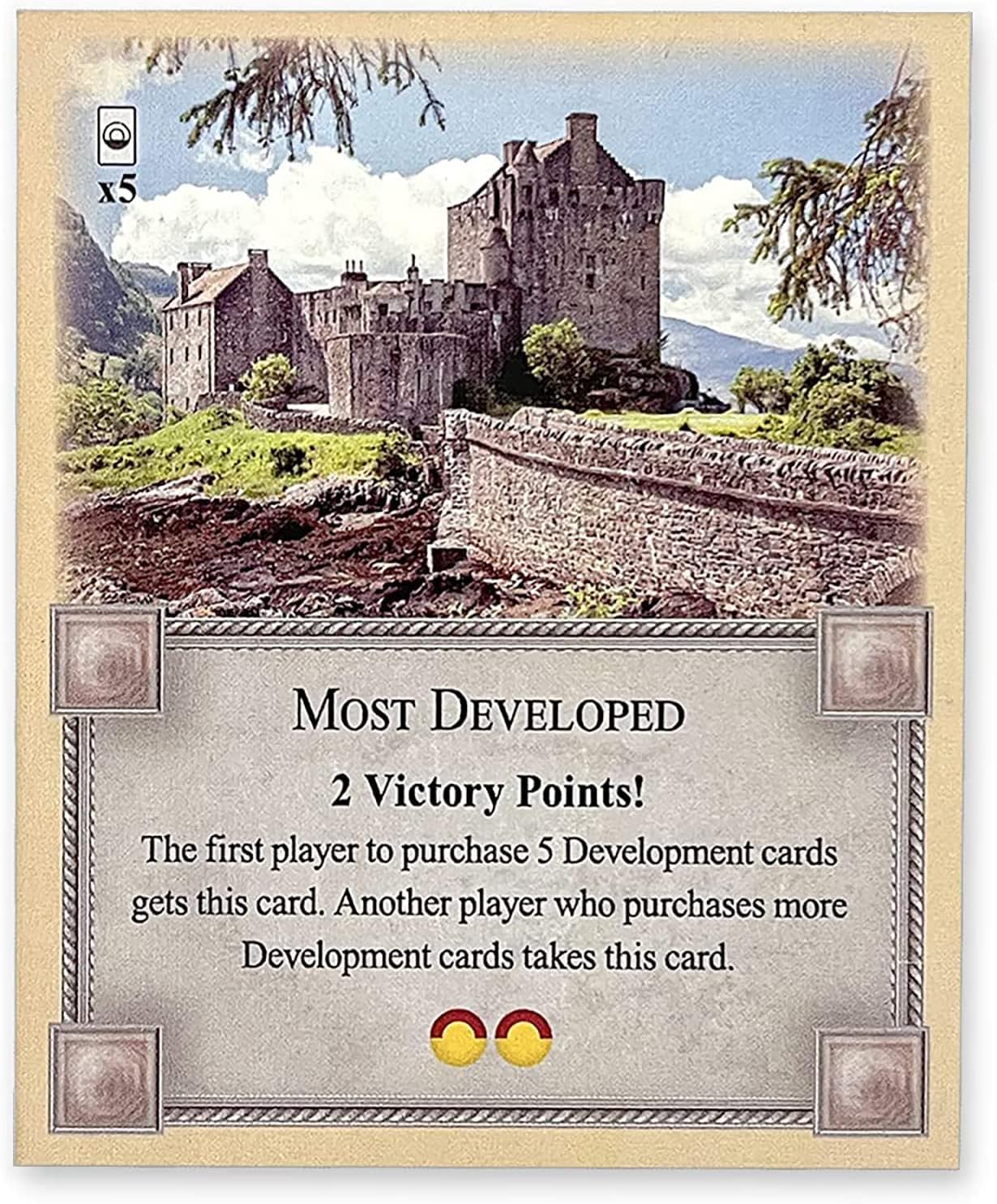Longest Turn, Most Developed and Port of Call Cards compatible with Catan's Settlers of Catan 5th Edition, Seafarers