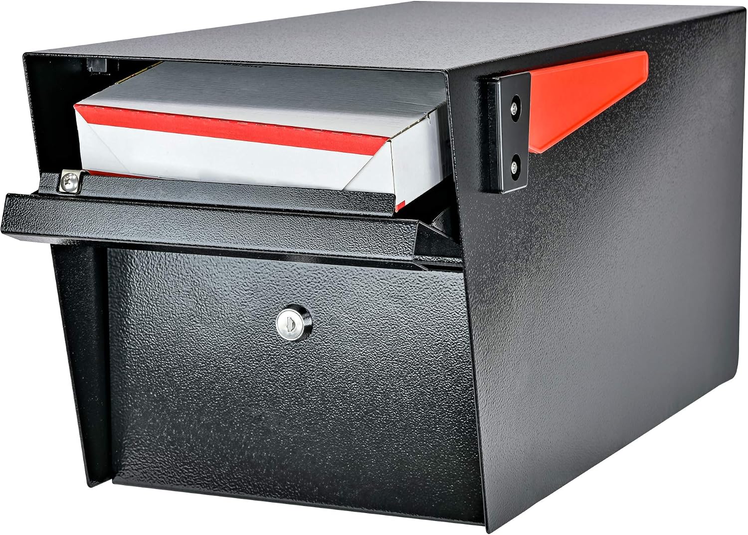 Mail Boss Mail Manager Modern Locking Post Mount Mailbox, USPS Approved | Patented anti-pry lock, accepts small packages