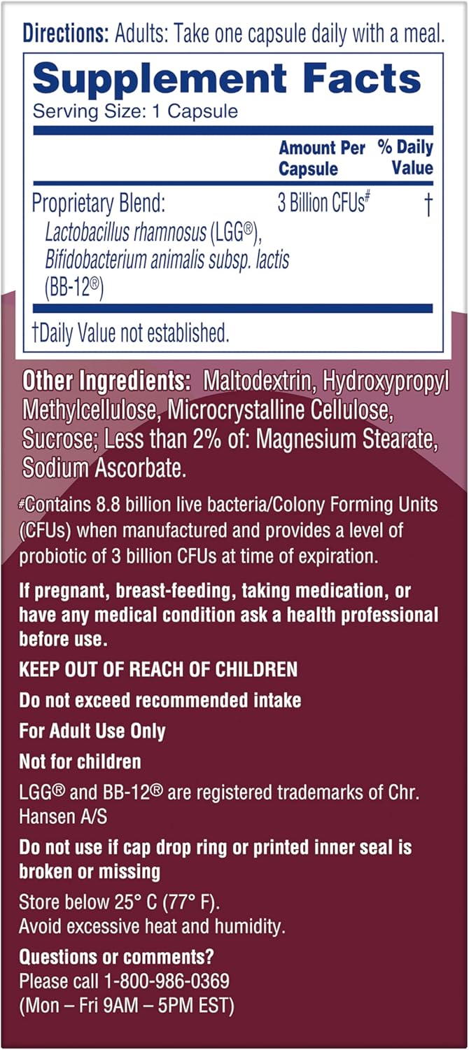 Phillips' Colon Health Daily Probiotic Capsules, 4-in-1 Symptom Defense to Help Defend Against Occasional Gas, Bloating, Constipation, and Diarrhea, Daily Supplement, 90 Count