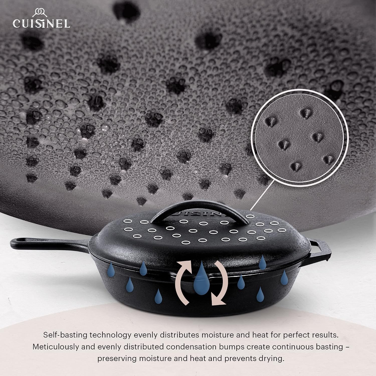 Cast Iron Skillet - 10"-Inch Frying Pan with Pour Spouts + Pan Scraper + Silicone Grip Handle Cover Holder - Pre-Seasoned Oven Cookware - Indoor/Outdoor Use - Stovetop, Induction. PFAS and PFOA-free