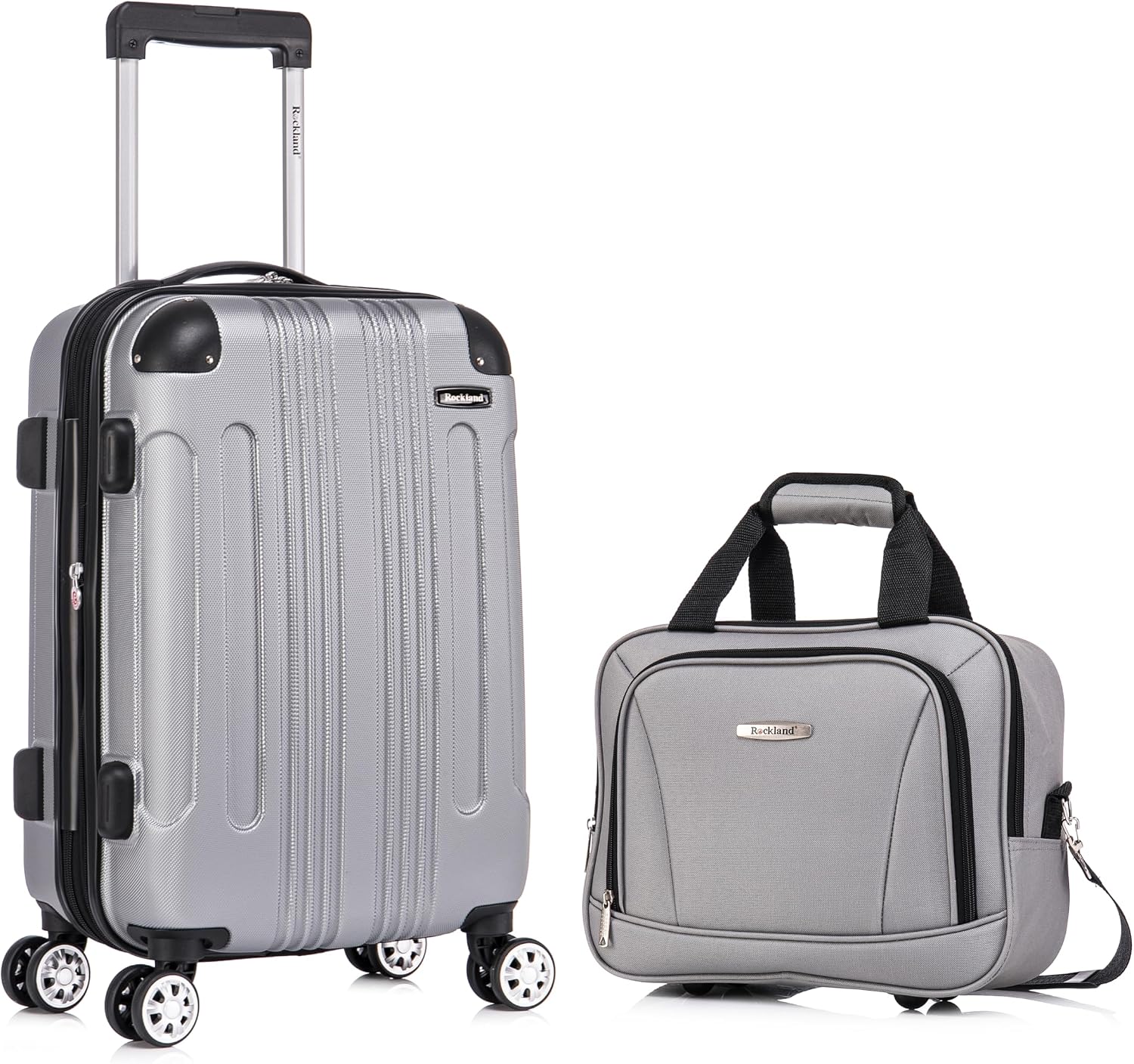 Rockland London Hardside Spinner Wheel Luggage, White, 3-Piece Set (20/24/28)