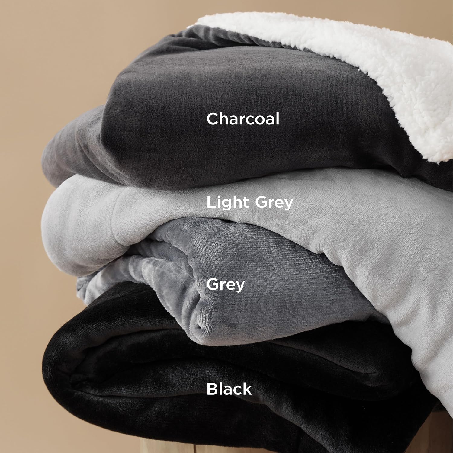 Bedsure GentleSoft Sherpa Fleece Throw Blanket for Couch, Non-Heated, Thick & Warm Cozy Blanket for Winter Fall, Soft Fuzzy Plush Throw Gifts for Women and Men, Grey, 50x60 Inches