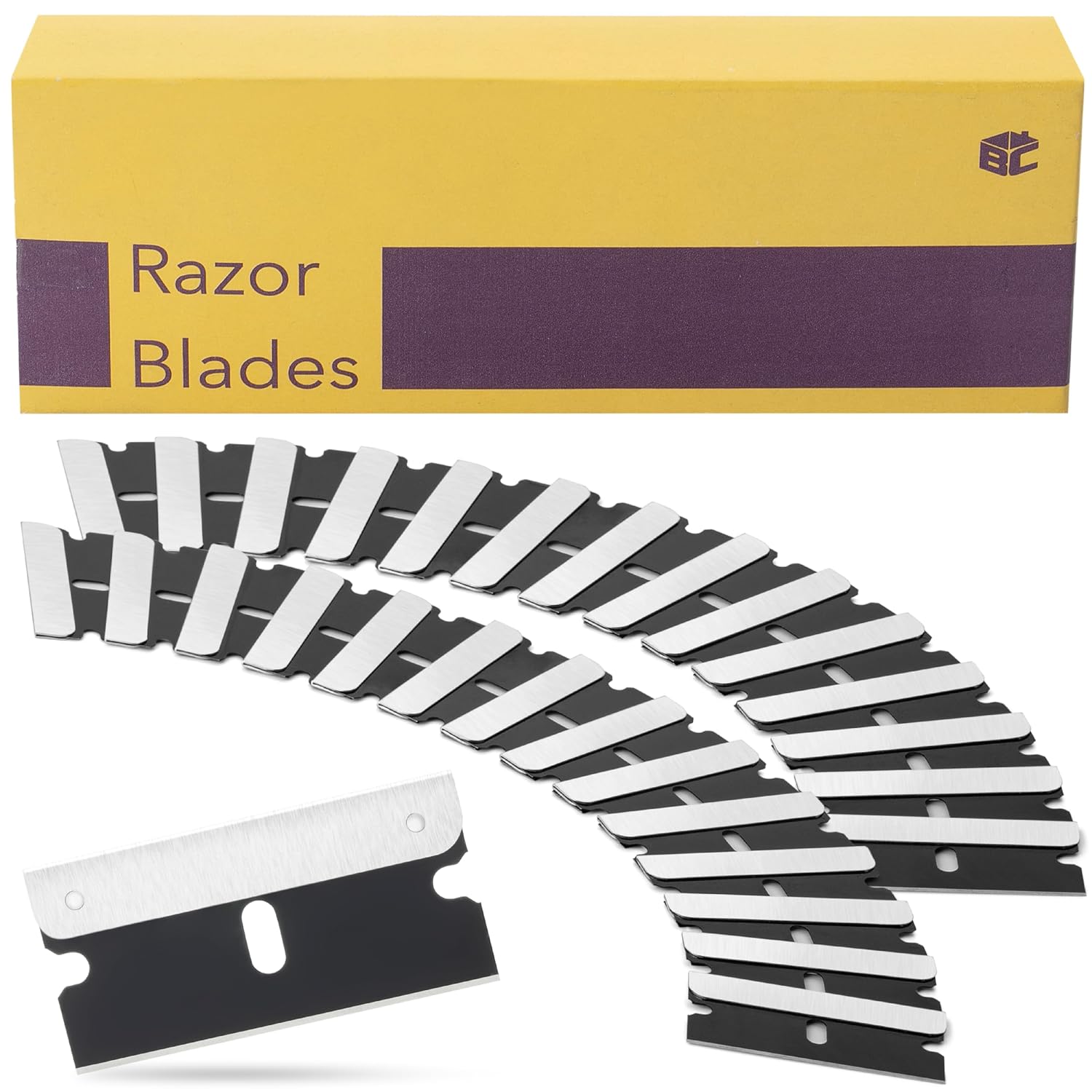Bates- Razor Blades, 50 pcs, Carbon Steel Flat Scraper Blades