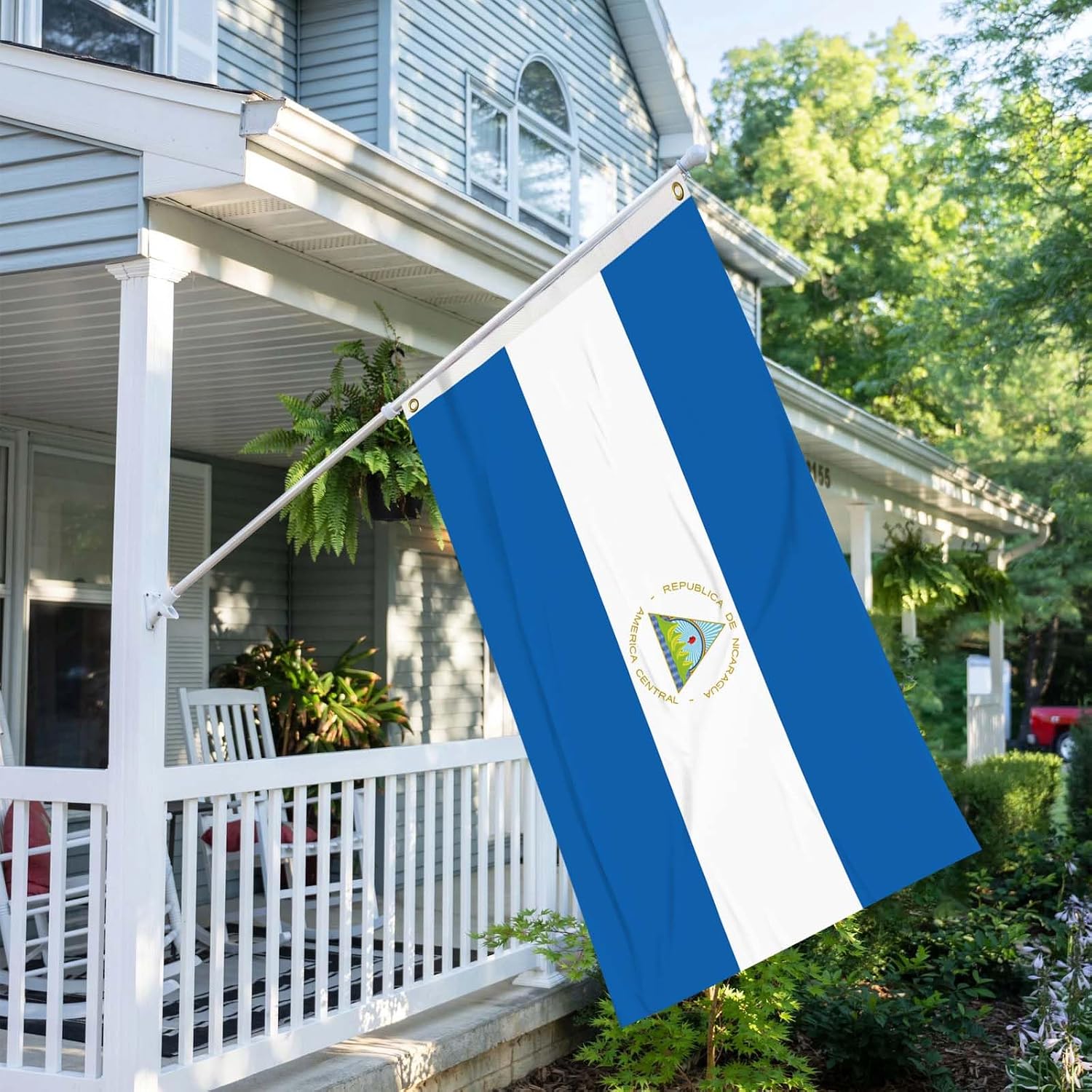 Nicaragua Flag Nicaraguan National Banner 3X5 FT Indoor Walls, Outdoor | Gardens, Decks, Car,Nicaragua Flags Decorations