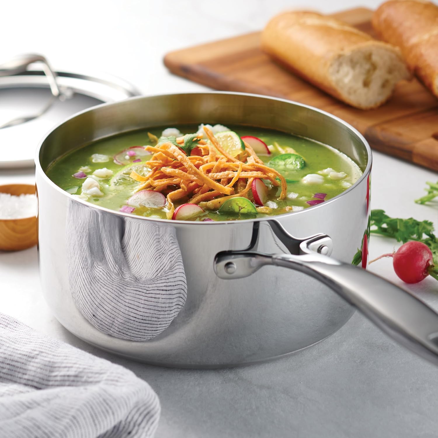 Tramontina Signature Tri-Ply Clad Stainless Steel 8-Pc Pots and Pans Set | Cookware Kitchen Set, Induction-Ready, Dishwasher-Safe, NSF-Certified, Made in Brazil
