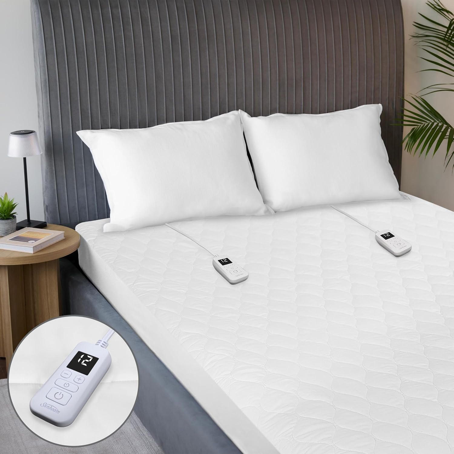 Sunbeam Restful Quilted Water Resistant Heated Mattress Pad - Twin