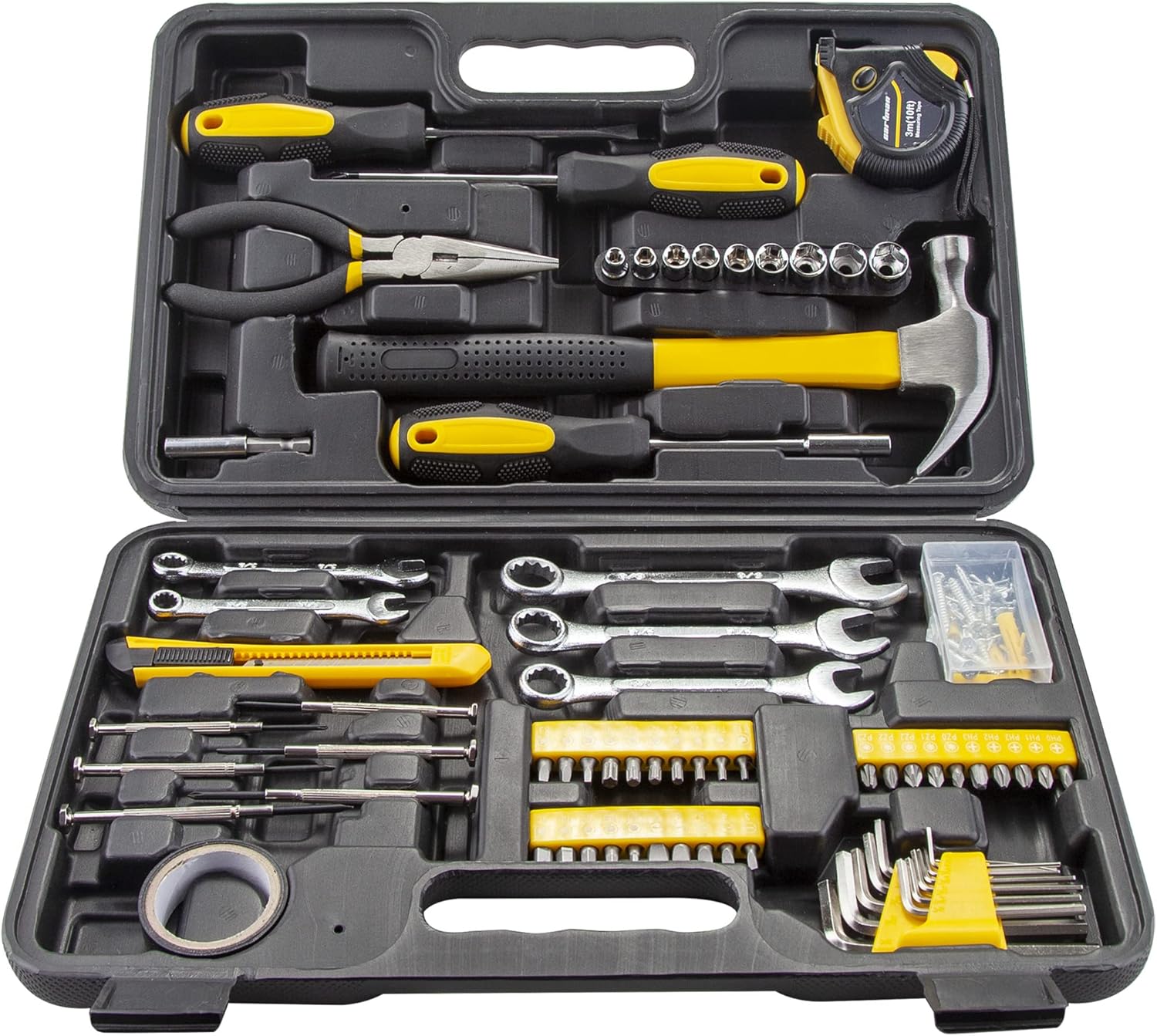 CARTMAN 148-Piece Automotive And Household Tool Set, Blue Repair Kit Case