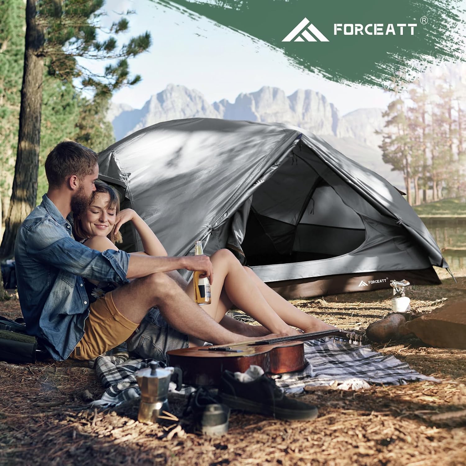 Forceatt Tent for 2 and 3 Person is Waterproof and Windproof, Camping Tent for 3 to 4 Seasons