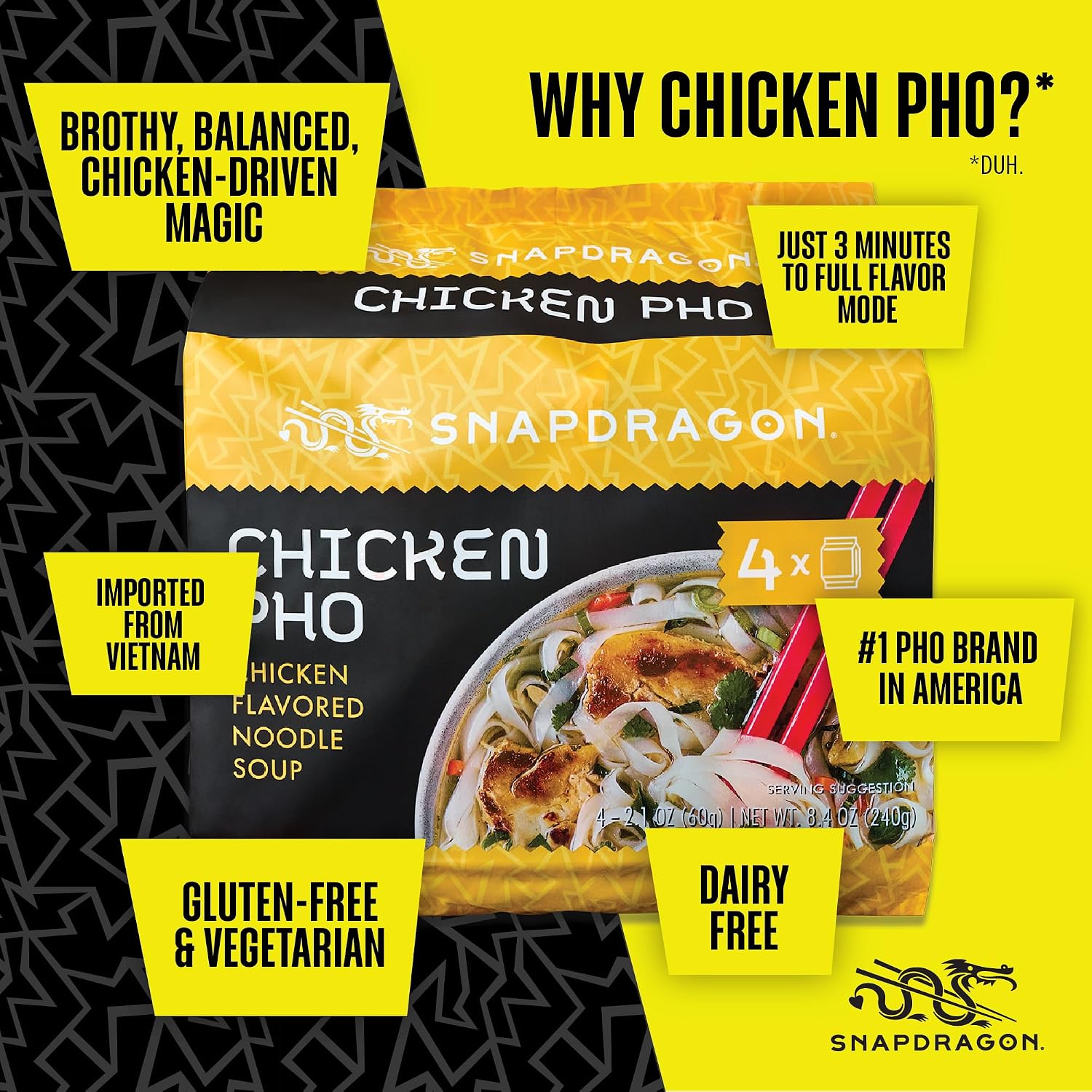 Snapdragon Laksa Curry Instant Noodle Bowls | Coconut Curry Flavor with Rice Noodles | Gluten-Free | No MSG Added | 2.1 oz (6 Pack)