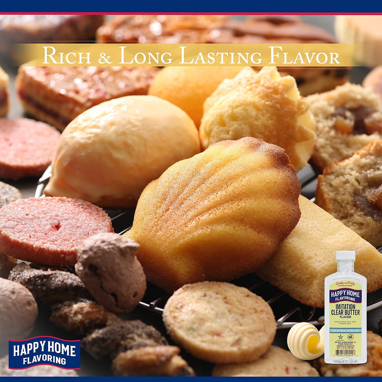 Happy Home Imitation Clear Butter Flavoring, Non-Alcoholic, Certified Kosher, 7 oz.