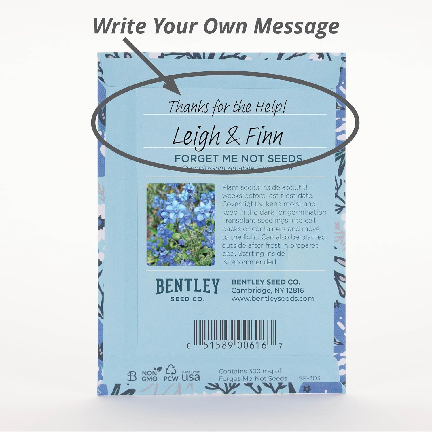 Bentley Thank You Packet - Sunflower Seeds - Pack of 25 - Perfect Eco-Friendly Thank You Gift - Non GMO