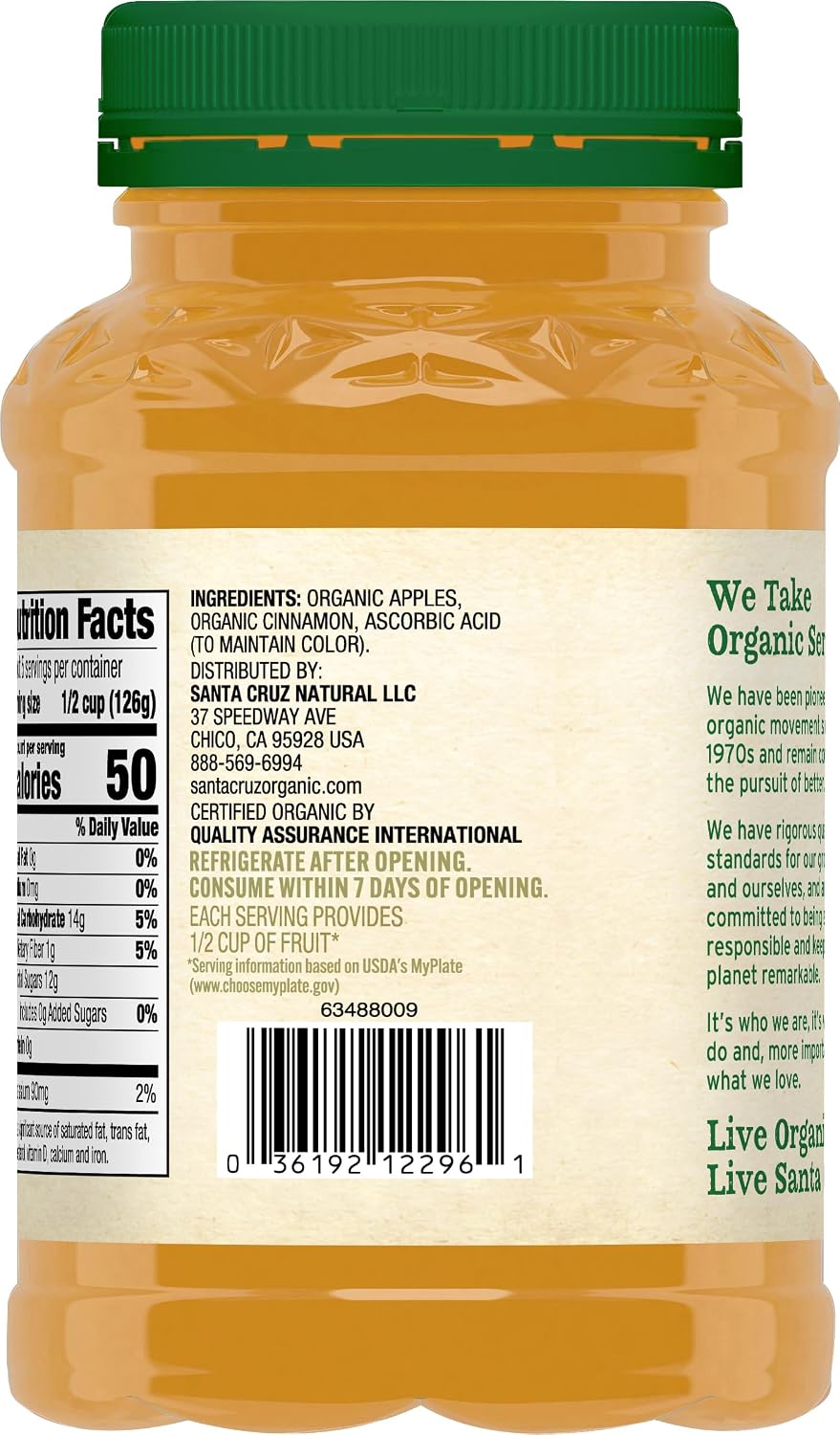 Santa Cruz Organic Apple Sauce, 23 Ounce