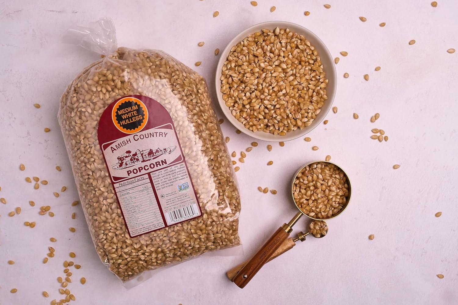 Amish Country Popcorn | 6 lb Bag | Medium White Popcorn Kernels | Old Fashioned, Non-GMO and Gluten Free (Medium White - 6 lb Bag)