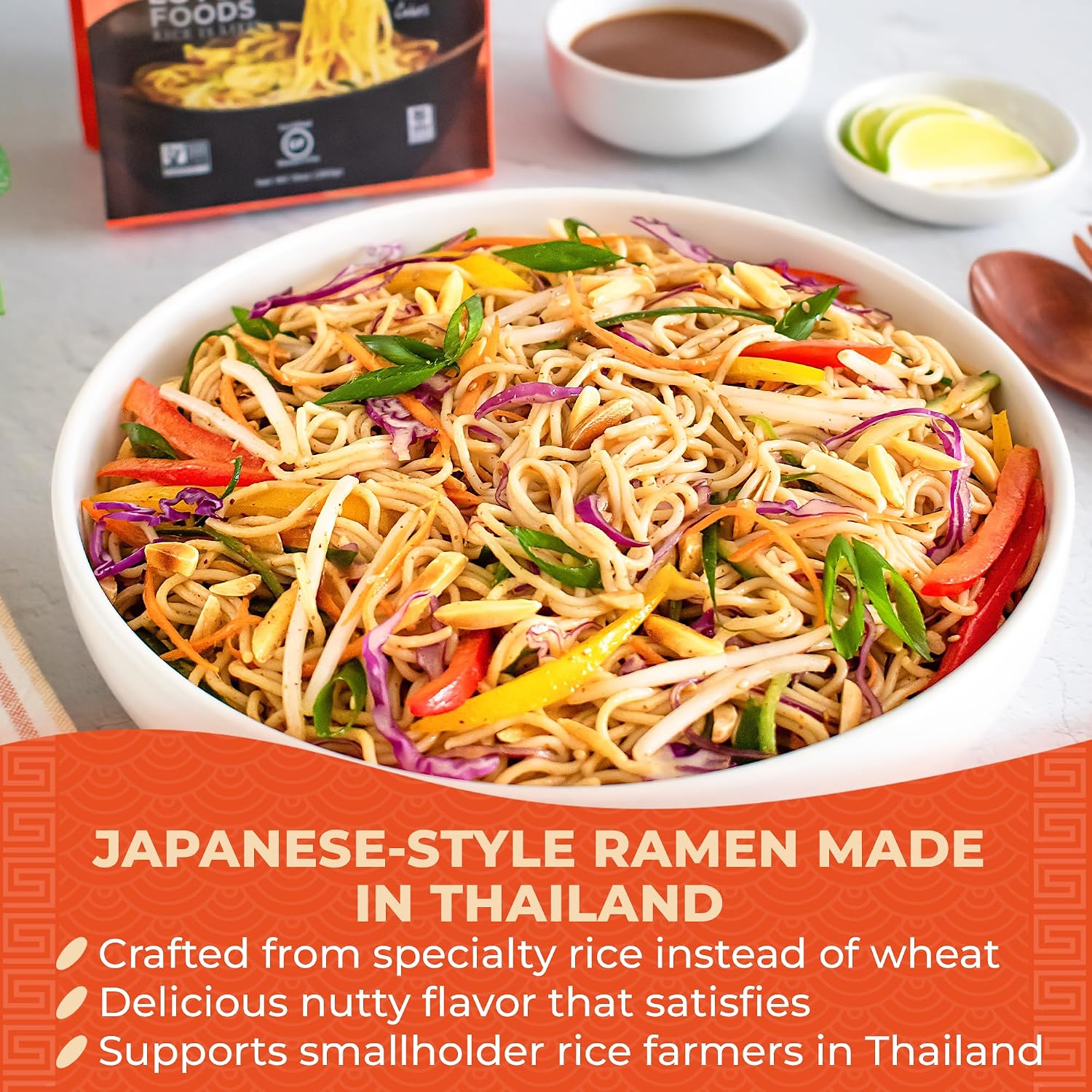 Lotus Foods Organic Millet and Brown Rice Ramen - 10 Oz Bag (Pack of 1) | Noodles, Gluten Free Instant Ramen Noodles, Vegan, Low Sodium, Made with Brown Rice Flour and Millet Flour