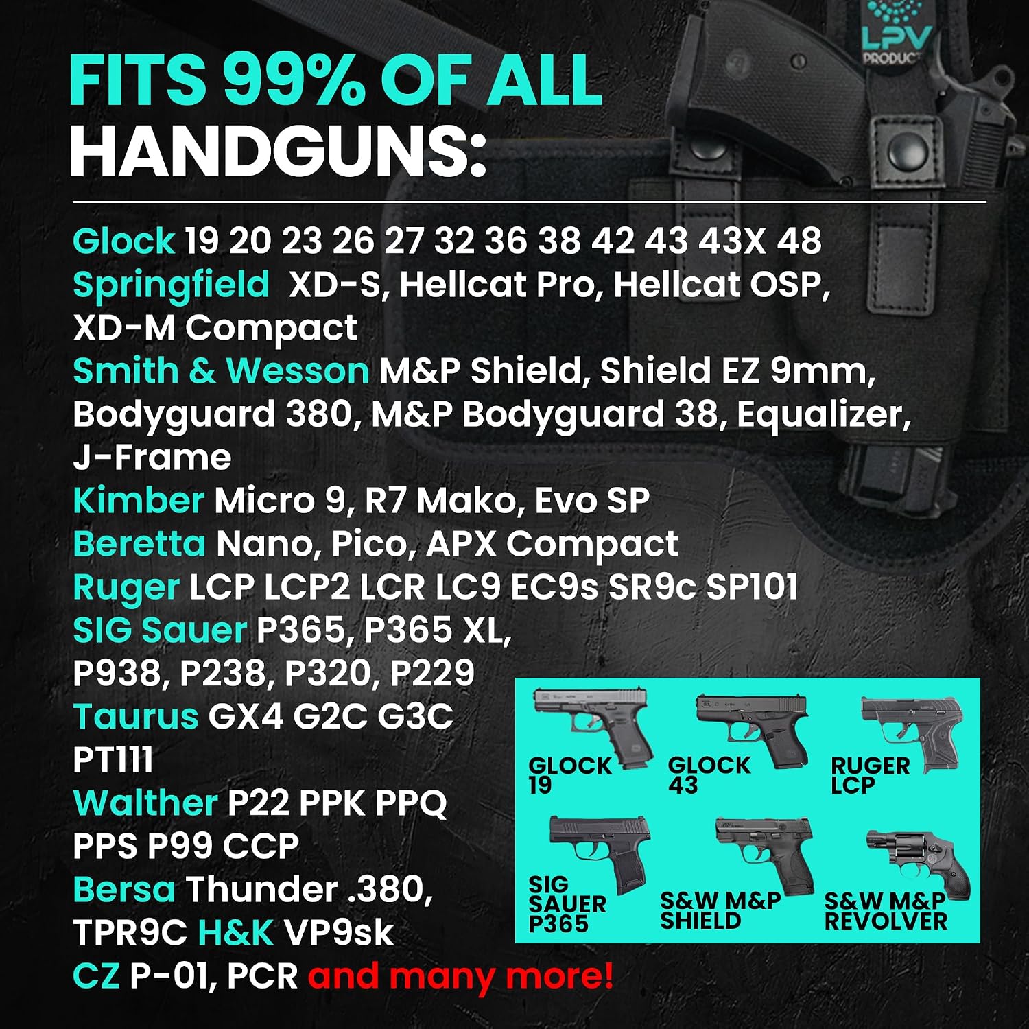 Premium Ankle Holster for Deep Concealment, 9mm 380 | Upgraded Version | Comfortable & Durable | Fits Glock 43 26 19, Ruger LCP, SIG P365, Springfield, Shield 9mm, Bodyguard 380 and Most other Pistols