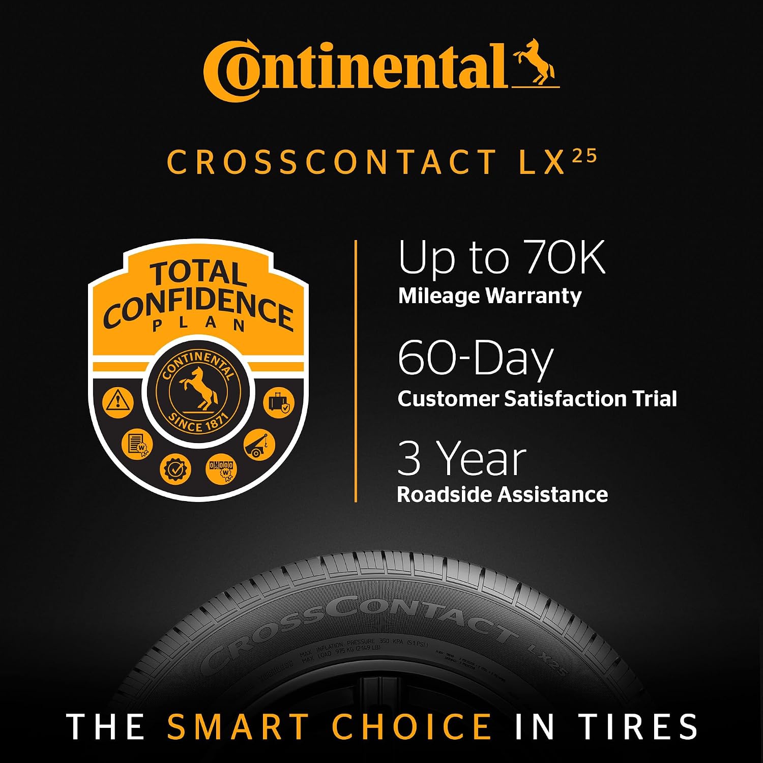 Continental CROSS CONTACT LX25 All- Season Radial Tire-235/55R17 99H