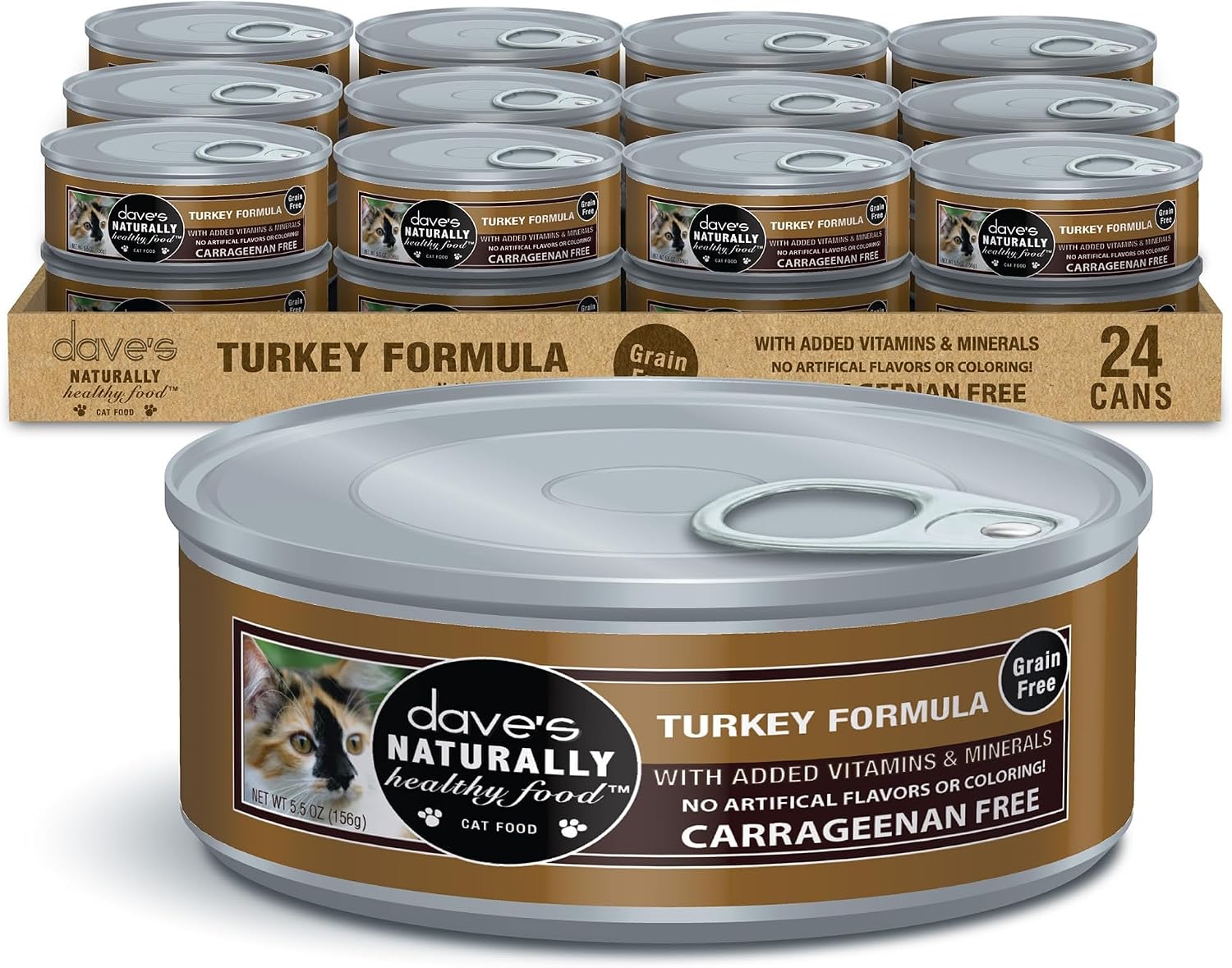 Dave's Pet Food Grain Free Wet Canned Cat Food Pate, Chicken, 12.5 oz, 12pk | Made in USA, Naturally Healthy, Easy to Digest Wheat & Gluten-Free, Use as Topper or Meal, Carrageenan-Free