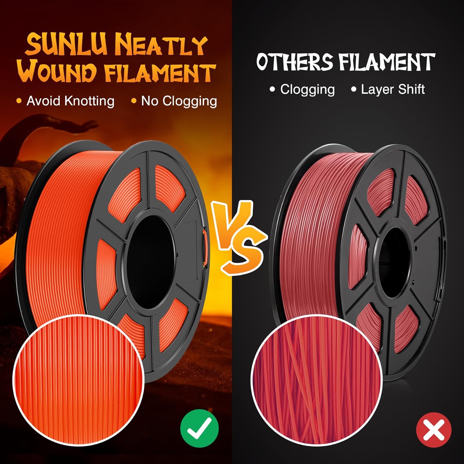SUNLU PLA Plus Filament 1.75mm White 1KG
