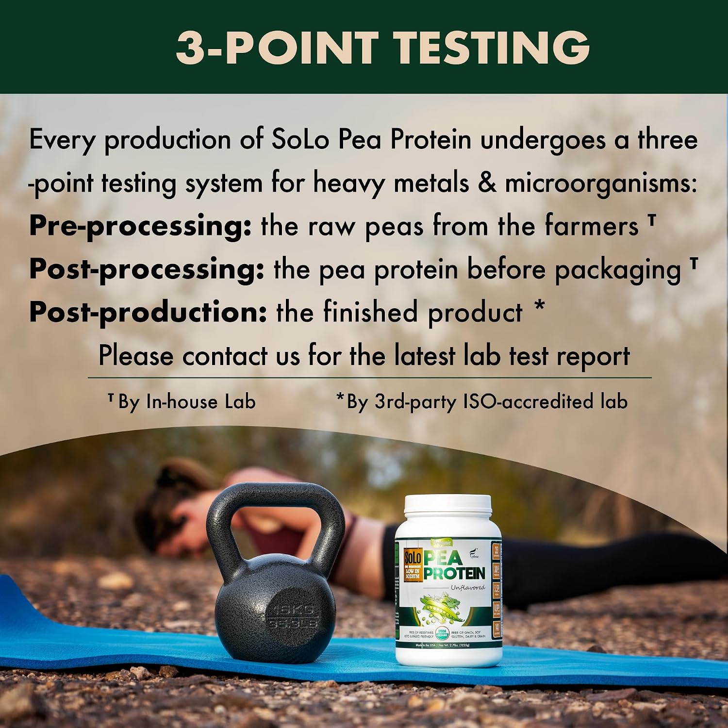 SOLO Organic Pea Protein Isolate, Unflavored Vegan Protein Powder (2.7 lbs)