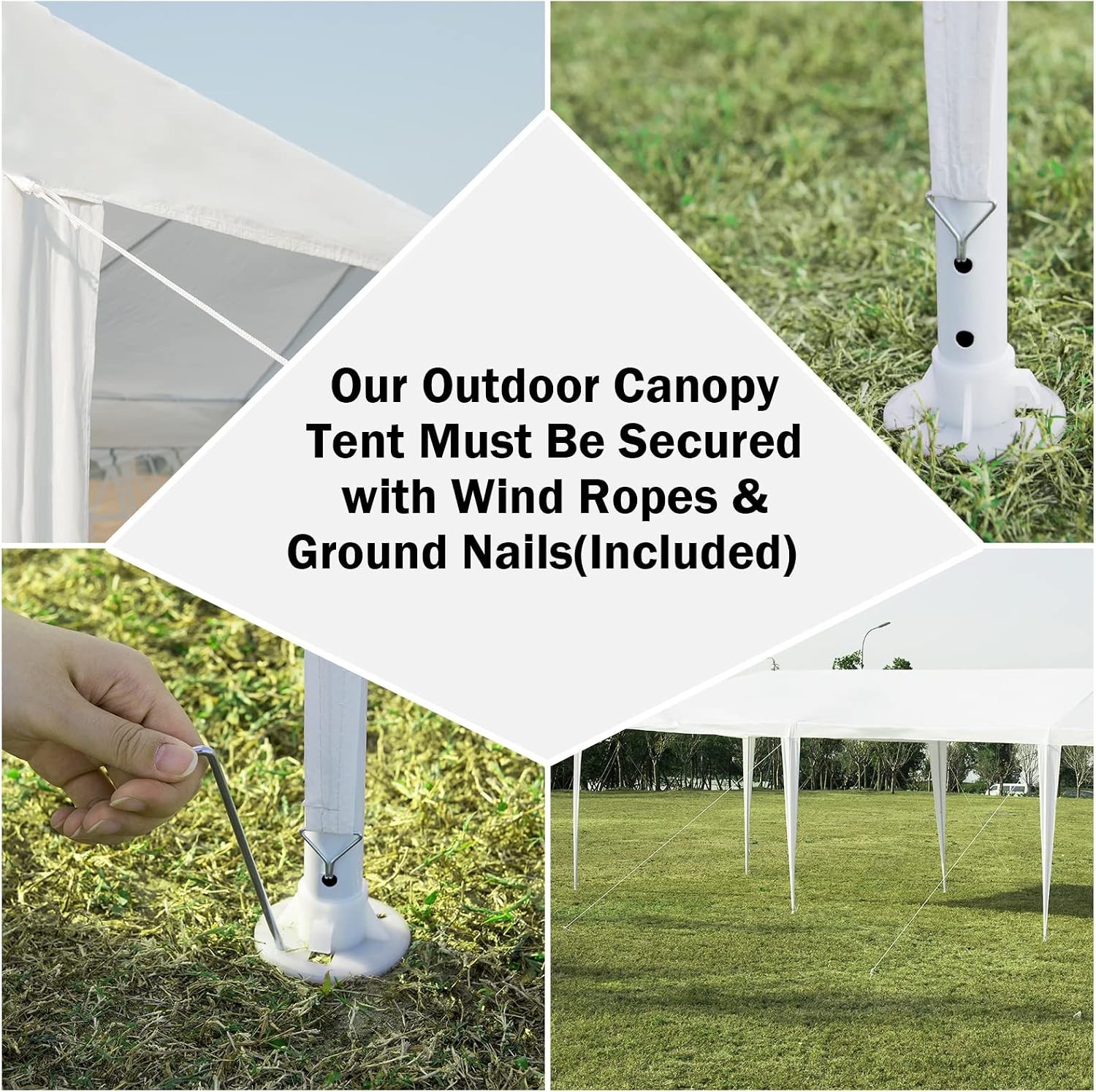 Tangkula 10'x30' Outdoor Canopy Tent Heavy Duty Party Wedding Event Tent Sturdy Steel Frame with 5 Removable Sidewalls Waterproof Sun Snow Rain