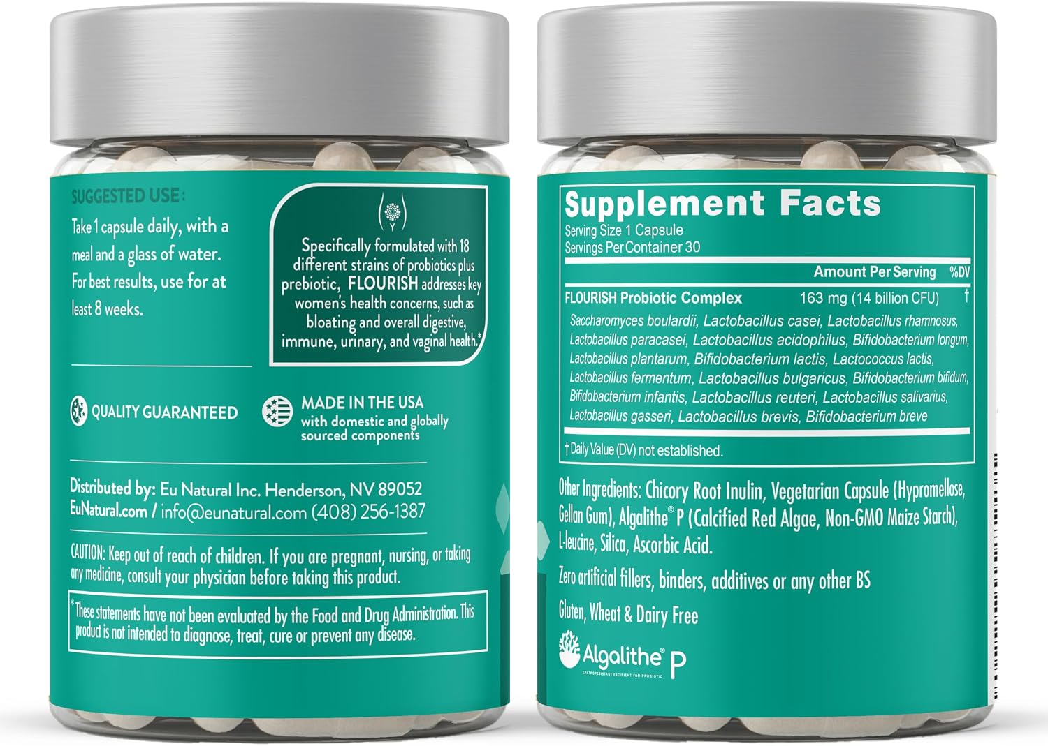 Probiotics + Prebiotics for Women's Vaginal Health, 30 Vegan Capsules | 18 clinically proven strains & 14 billion CFU to support gut