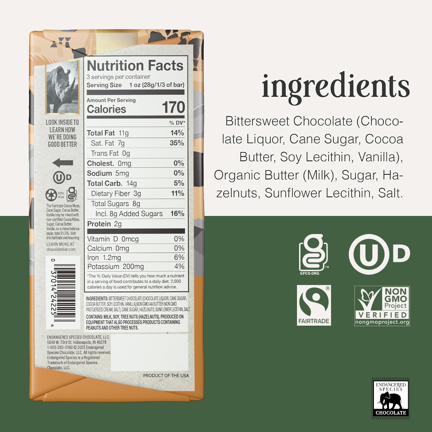 Dark Chocolate with Caramel & Sea Salt (60% cocoa) | Rich 60% dark chocolate with caramel and sea salt for a perfect balance of sweet, salty, and bold cocoa.