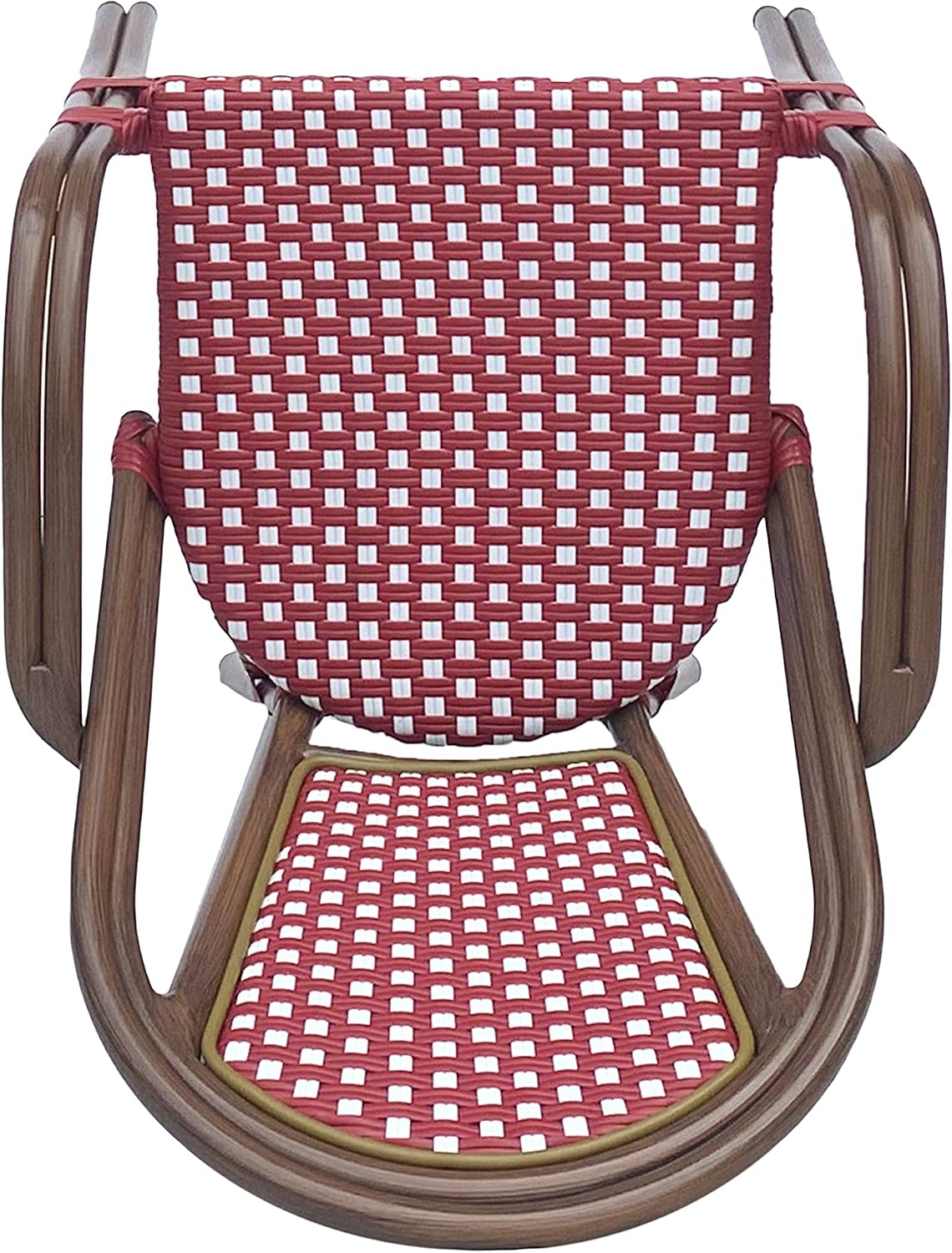 Christopher Knight Home Anastasia Outdoor French Bistro Chair (Set of 2), Black + White + Bamboo Print Finish
