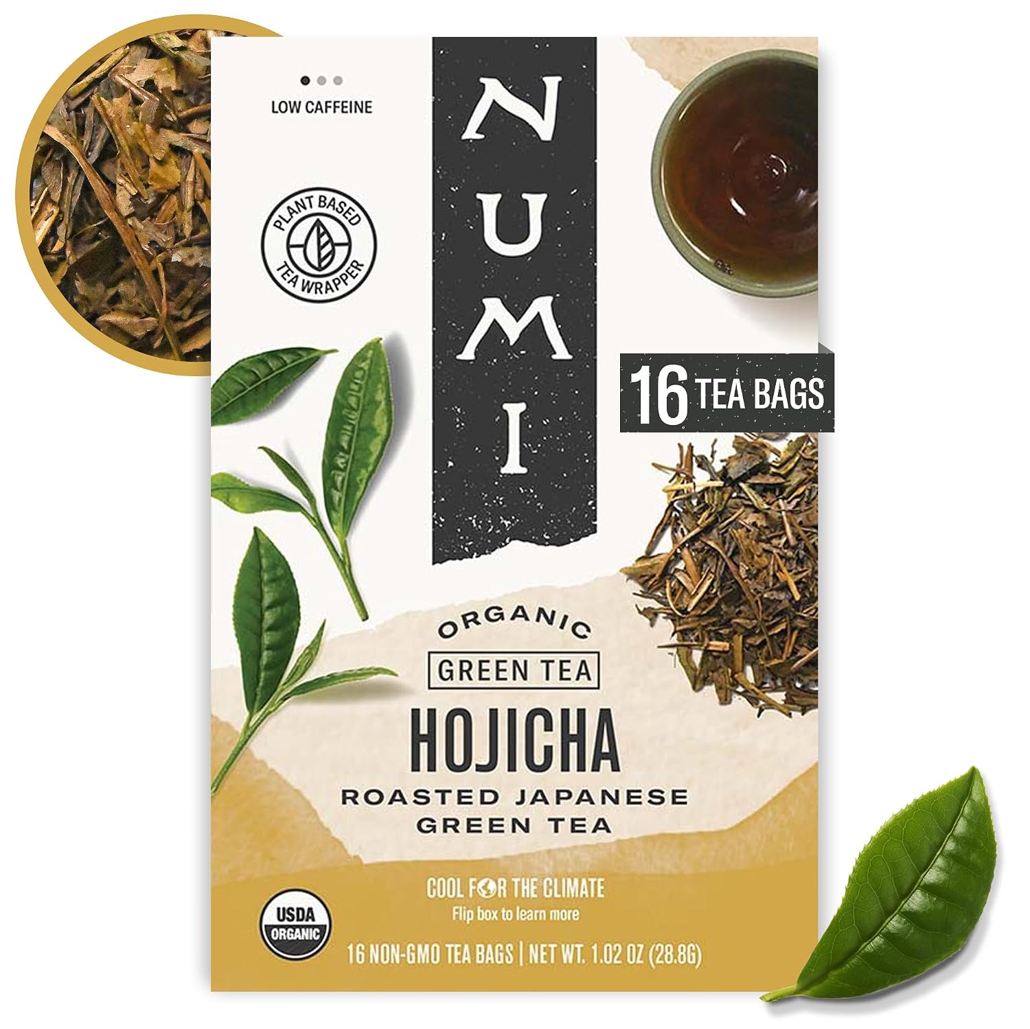 Numi Organic Gunpowder Green Tea – 54 Green Tea Bags – Bold, Smooth Flavor, Packed with Antioxidants, Naturally Energizing, Microplastic-Free Tea Bags