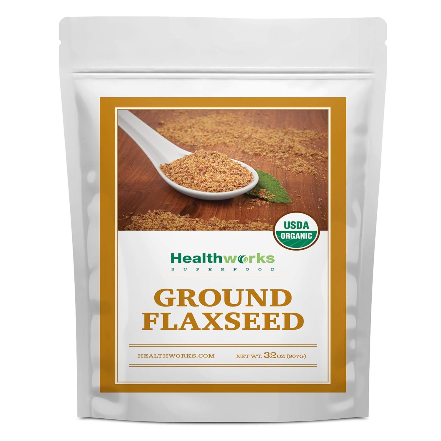 Healthworks Superfoods Organic Ground Flax Seed 3 lb Raw Vegan Keto Non-GMO | Organic, Ground, Omega-3, Fiber, Lignans, Non-GMO, Vegan, Keto, For Smoothies, For Baking, For Oatmeal, Heart Healthy
