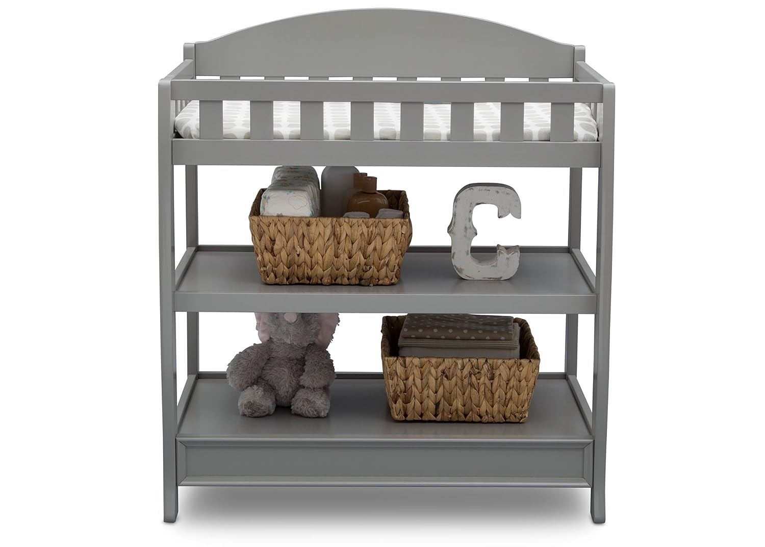 Delta Children Infant Changing Table with Pad, Grey