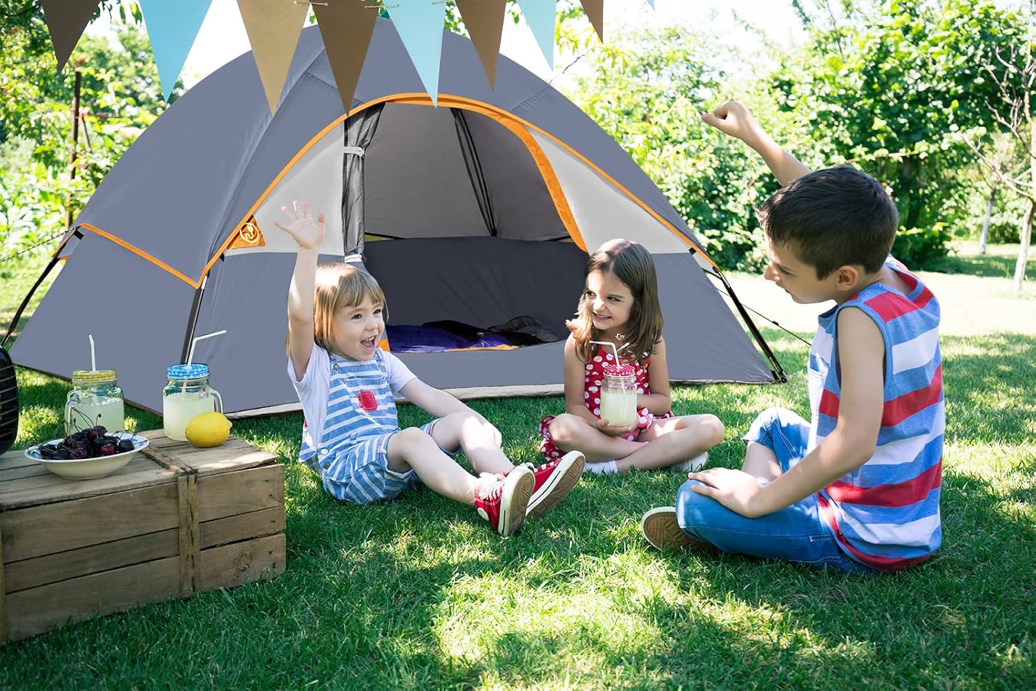 Camping Tent 2-4 Person, Waterproof Windproof Tent with Rainfly Easy Set up-Portable Dome Tents for Camping…