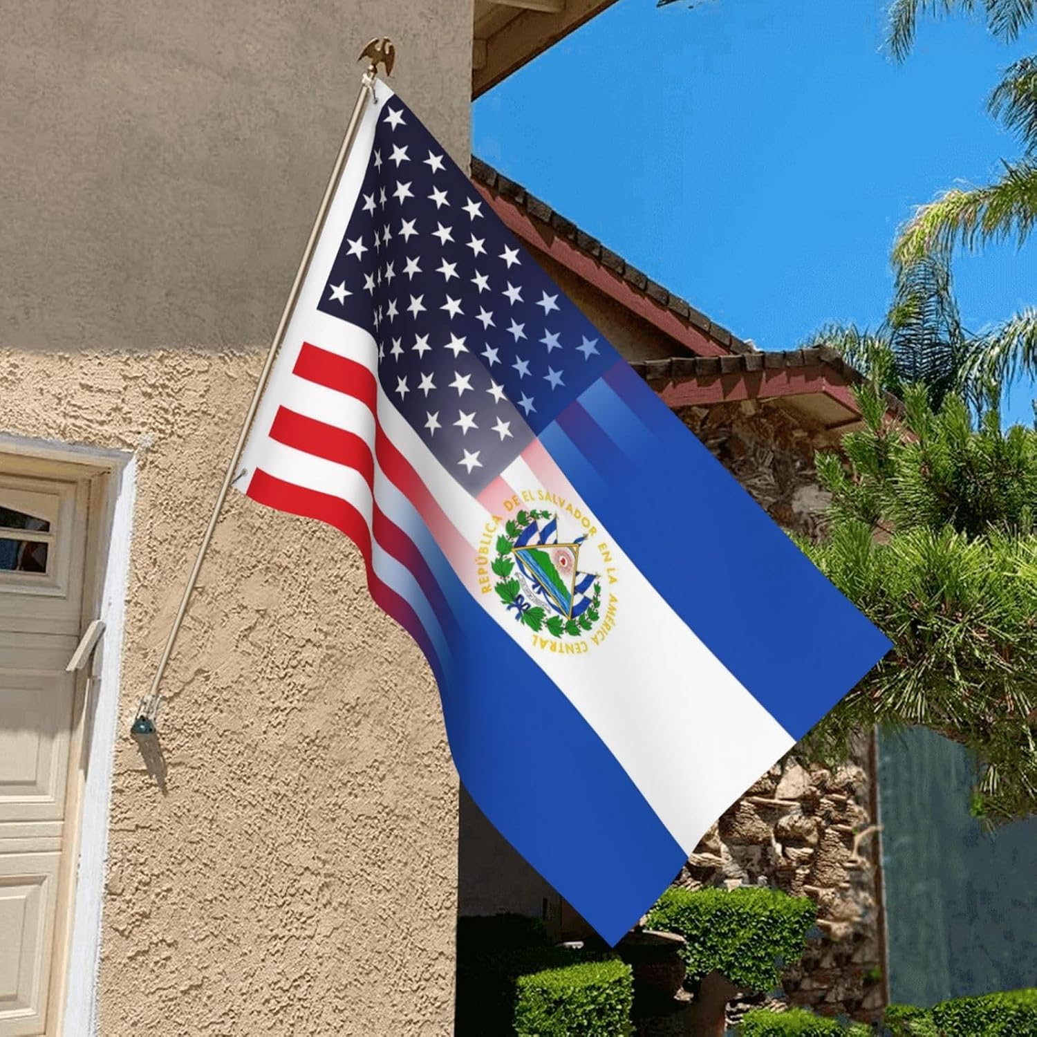Nicaragua Nicaraguan And American Flag America USA 3x5 Ft Indoor Outdoor Decor Banner National Flags for Garden Yard Car Outside Decoration