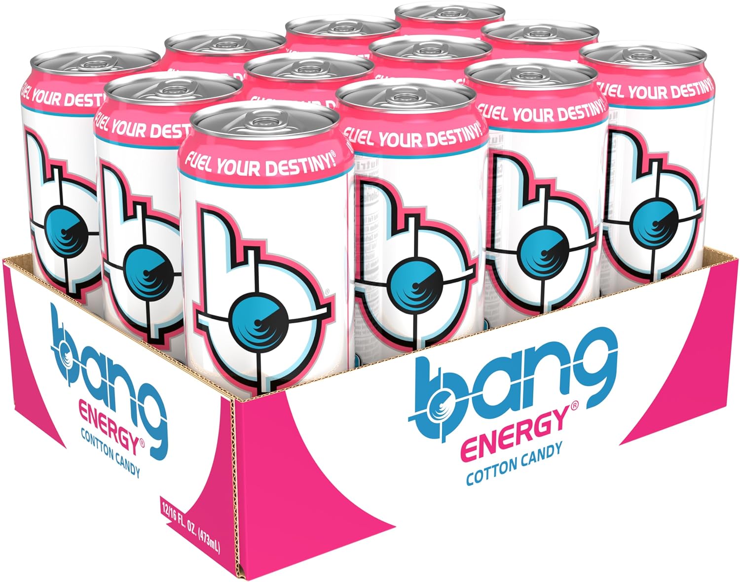Bang Energy Cotton Candy, Sugar-Free Energy Drink, 16-Ounce | Pack of 12